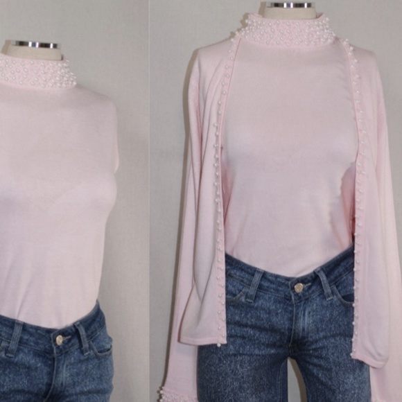 Mercer Street Studio 2 Pc. Pink Beaded Sweater - Picture 2 of 15